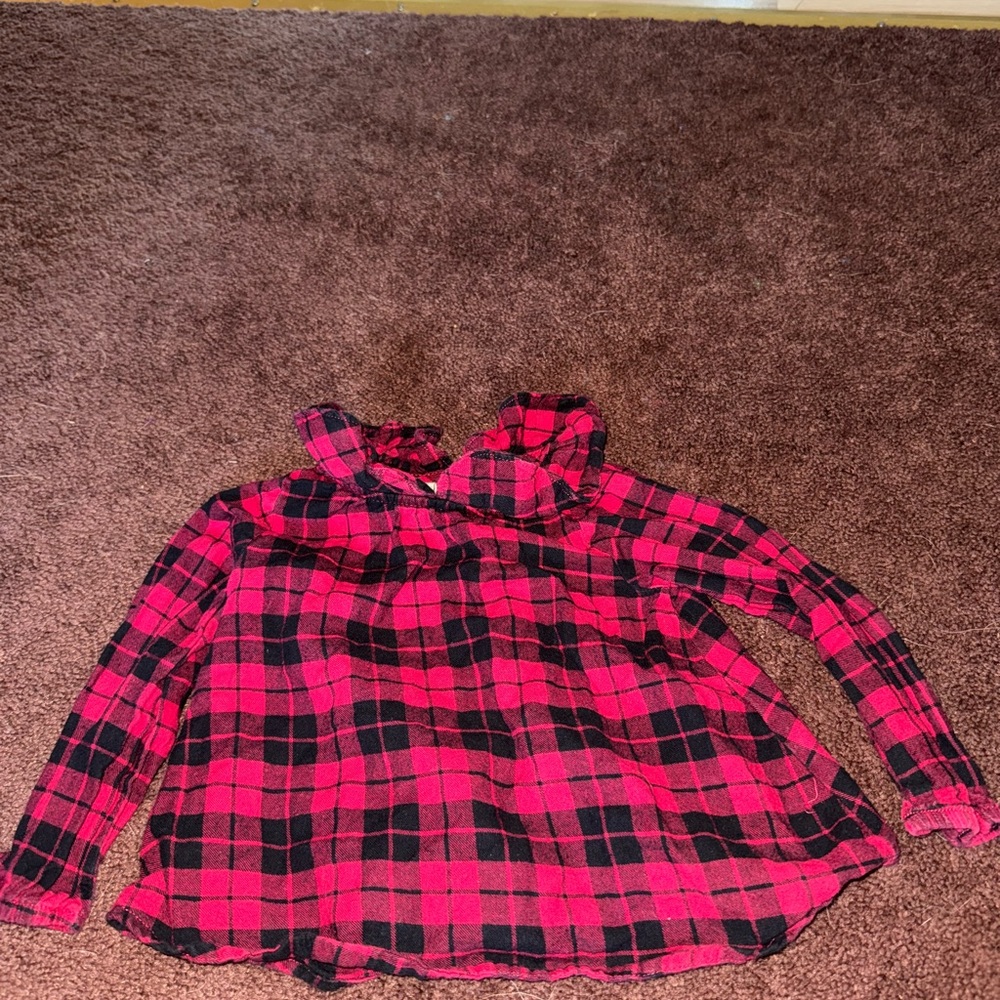 First Impressions Red and Black Plaid Kids Shirt